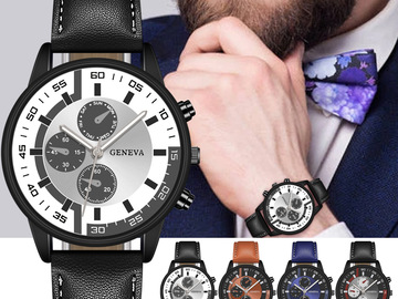 Buy Now: 50pcs hion quartz watch men's pu strap watch