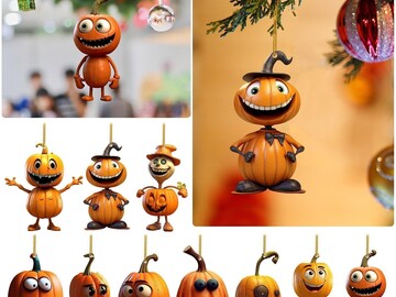 Comprar ahora: 100 Pcs Halloween Pumpkin Ghost Acrylic Pendant Ornament