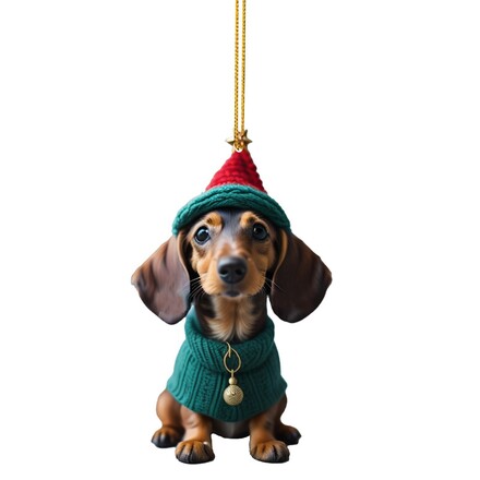 100 Pcs Christmas Funny Puppy Acrylic Ornament Pendant 