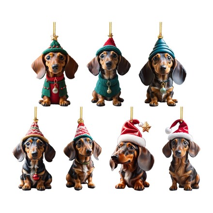 100 Pcs Christmas Funny Puppy Acrylic Ornament Pendant 