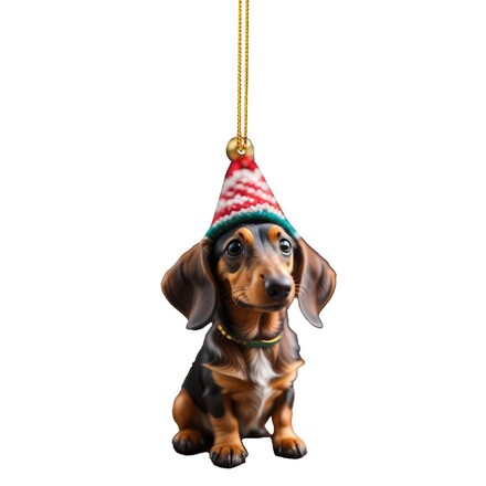100 Pcs Christmas Funny Puppy Acrylic Ornament Pendant 