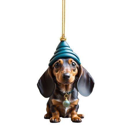 100 Pcs Christmas Funny Puppy Acrylic Ornament Pendant 