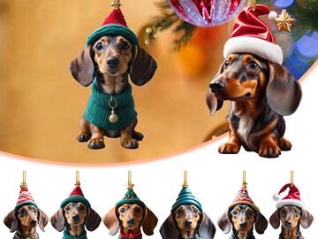 Comprar ahora: 100 Pcs Christmas Funny Puppy Acrylic Ornament Pendant 