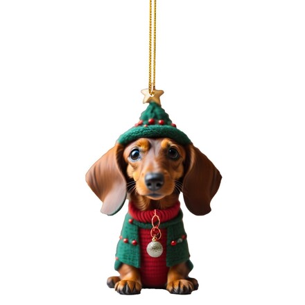 100 Pcs Christmas Funny Puppy Acrylic Ornament Pendant 