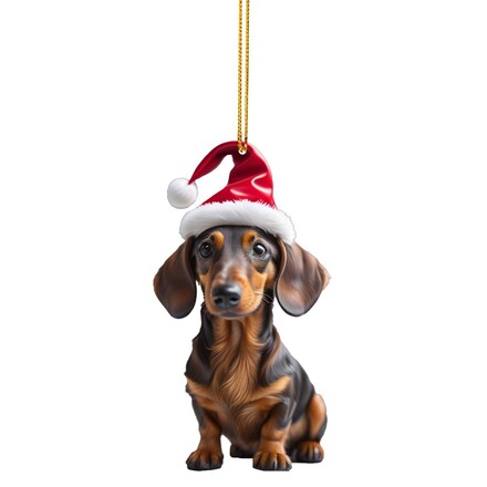 100 Pcs Christmas Funny Puppy Acrylic Ornament Pendant 