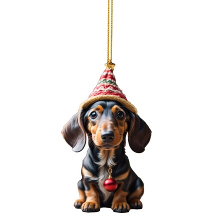 100 Pcs Christmas Funny Puppy Acrylic Ornament Pendant 