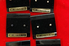 Comprar ahora: 50 prs-Semi Precious Stone Earrings-14kt Gold Filled Post-$1.99pr
