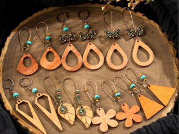 Comprar ahora: 164 Pairs Vintage Handmade Wooden Female Earrings