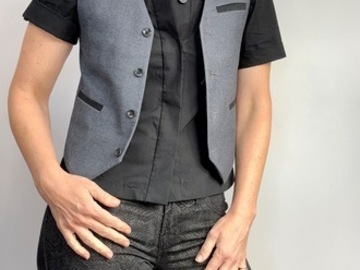 Selling: Grey + Black Suit Vest w/ Polkadot lining