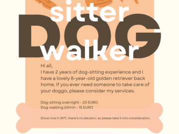 Offering: Dog-sitting/walking services