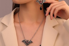 Buy Now: 30 Sets Gothic Retro Black Bat Necklace Earrings Jewelry Set