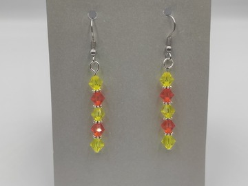 Sale retail: Boucles d'oreilles en perles de cristal Preciosa orange et jaune