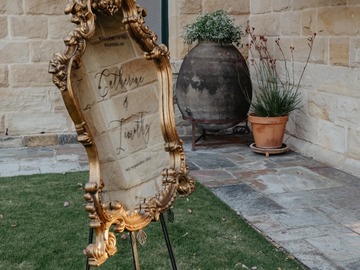 Selling: Large decorative mirror and black signage easel