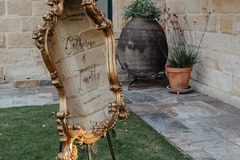 Selling: Large decorative mirror and black signage easel