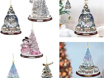 Buy Now: 100 Pcs Christmas Tree Santa Claus Acrylic Pendant Decoration