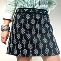 Selling: Navy Aztec Tapestry Embroidered Mini Skirt 