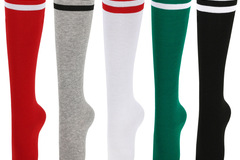 Buy Now: 50 pairs of three-stripe mid-calf striped socks