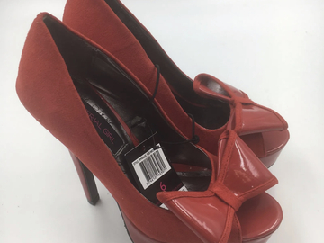 Buy Now: Material Girl Marlee Women US sizes 5 - 9 Red Peep Toe pumps