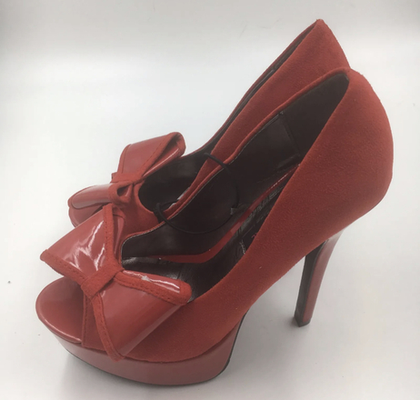 Material Girl Marlee Women US sizes 5 - 9 Red Peep Toe pumps