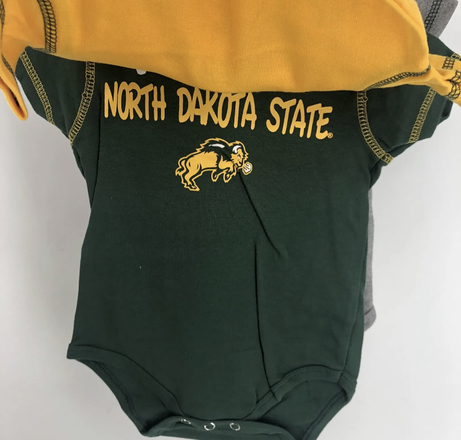 North Dakota State Bison NCAA Baby Infant Size 3 Piece Creeper
