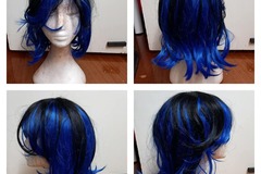 Selling with online payment: Short Black wig with blue highlights 