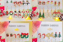 Comprar ahora: 288pairs/48sets Christmas earrings, snowflake elk set