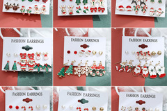 Comprar ahora: 360pairs/60sets Christmas series snowflake bell earring sets