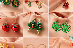 Comprar ahora: 100pairs Christmas jewelry earrings