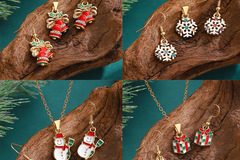 Buy Now: 80sets Christmas Snowman Snowflake Bell Necklace Earring Set