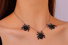 Buy Now: 100pcsVintage Gothic Black Spider Pendant Necklace Halloween Gift