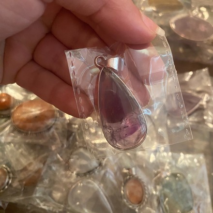 20 Crystal Pendants Silver Plated with Sterling Silver Chain