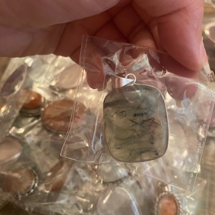 20 Crystal Pendants Silver Plated with Sterling Silver Chain