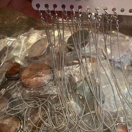 20 Crystal Pendants Silver Plated with Sterling Silver Chain