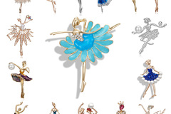 Comprar ahora: 50 Pcs Dancing Girl Rhinestone Brooch Accessories