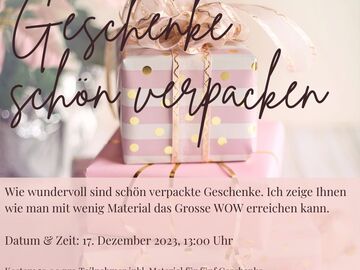 Workshop offering (dates): Geschenke schön verpacken