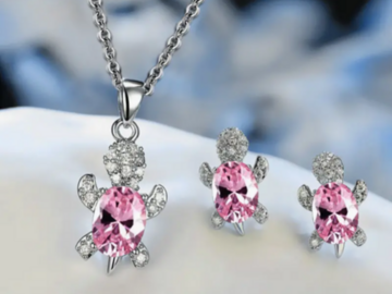Buy Now: 30 Set Shiny Crystal Turtle Animal Earrings Necklace Jewelry Set