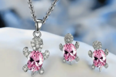 Comprar ahora: 30 Set Shiny Crystal Turtle Animal Earrings Necklace Jewelry Set