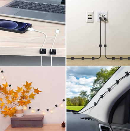 Cable Management Kit Wire/Cord Organizer Zip Ties Holder Clips