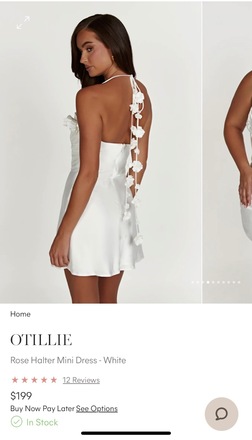 Otillie Rose Halter Mini Dress - White - MESHKI U.S