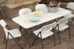 Renting out with online payment: Set of 4x 6ft tables and 15x chairs 