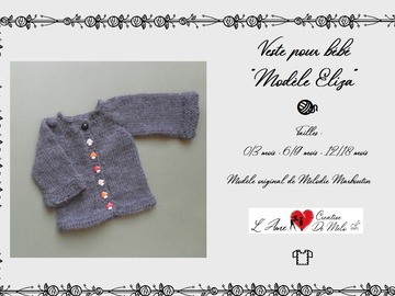 Vente au détail: Modèle tricot veste bébé Eliza