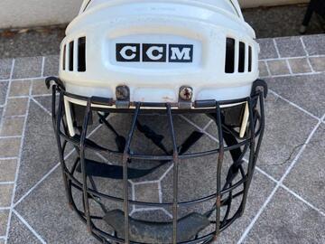 Verkaufen mit Online-Zahlungen: CCM Eishockey Helm Senior weiss gebraucht 