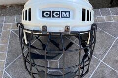 Verkaufen mit Online-Zahlungen: CCM Eishockey Helm Senior weiss gebraucht 