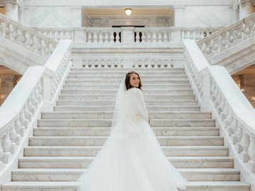 Selling:  Ballgown Tulle Wedding Dress (Long Sleeve)