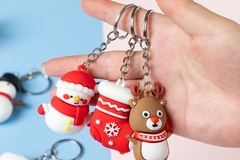 Buy Now: 100pcs cartoon Christmas small pendant PVC soft keychain gift