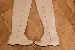 Selling with online payment: White Over the Knee Thigh High Ridding Boots