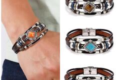 Buy Now: 50pcs vintage turquoise cat eye stainless steel bracelet