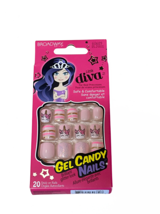 50 Pieces Little Diva Gel Candy Nails Stick on 