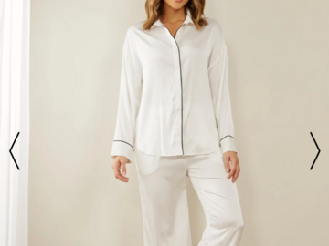 Selling: Atmos & Here White Satin Pyjamas Size 8 