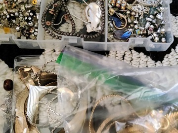 Bulk Lots: 16.5 lbs of jewelry making supplies some new vintage diy